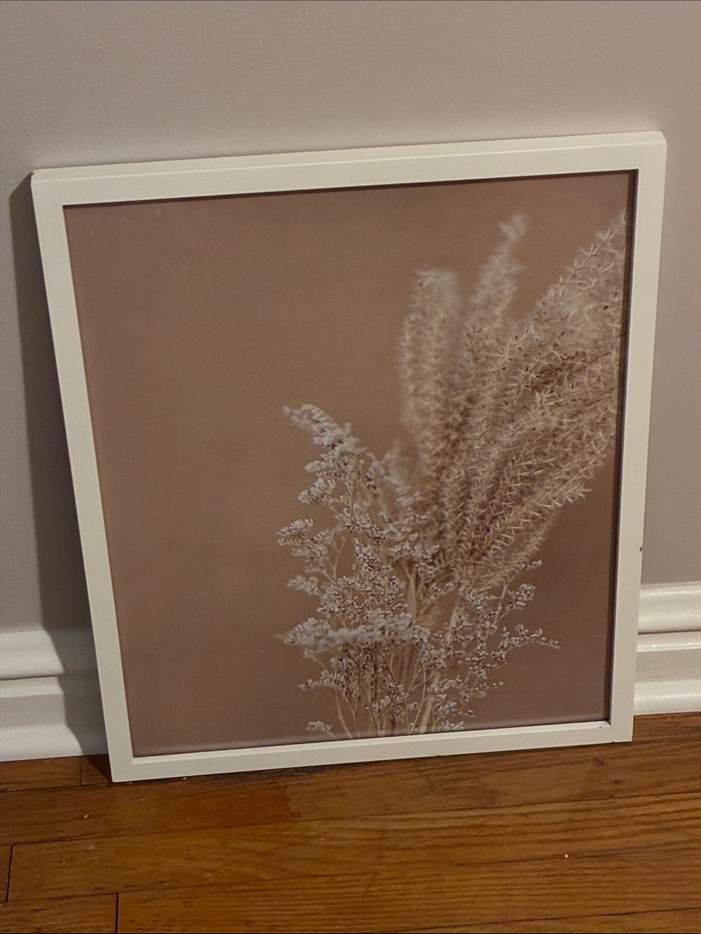 Neutral Beige Botanical Photography Print - White Frame